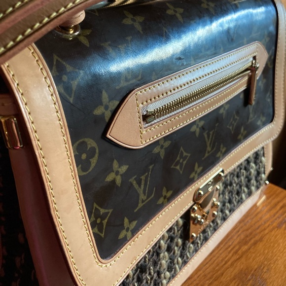 Rare Made in France Louis Vuitton handbag monogram ambre tweedy GM - Picture 9 of 16